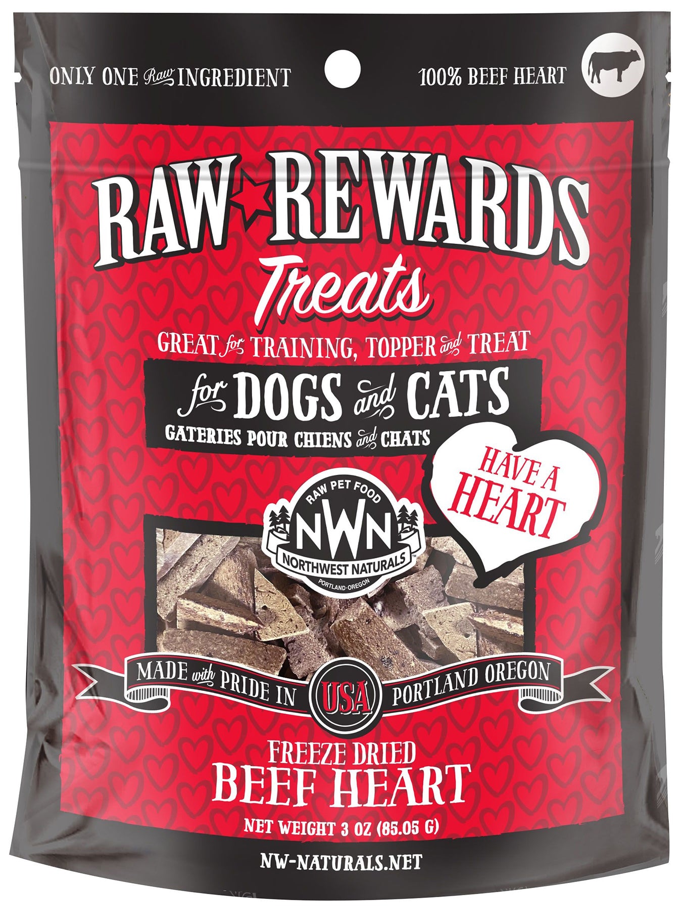 Beef Heart Freeze Dried Treat for Cats & Dogs 3oz