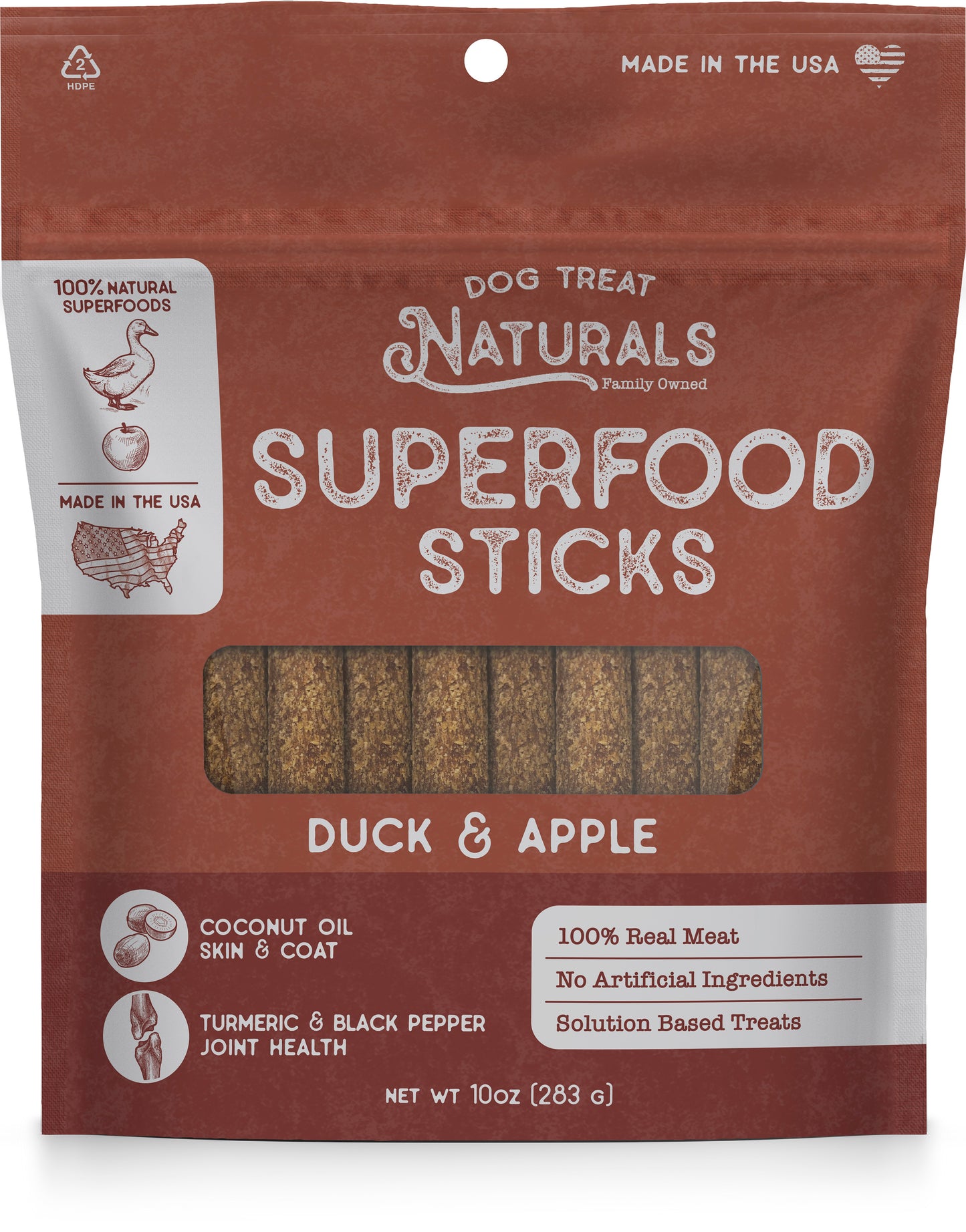 Dog Treat Naturals DUCK APPLE SUPERFOOD STICKS