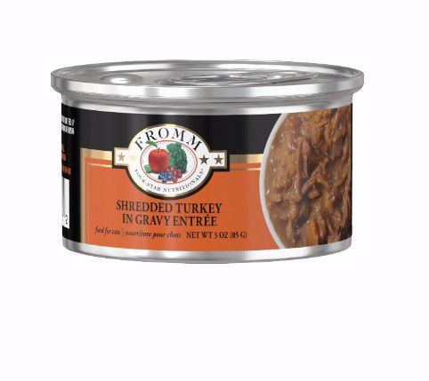 FROMM 3 OZ CAT CAN SHREDDED TURKEY IN GRAVY ENTREE