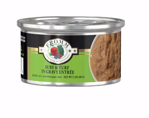 FROMM 3 OZ CAT CAN SURF &TURF IN GRAVY ENTREE