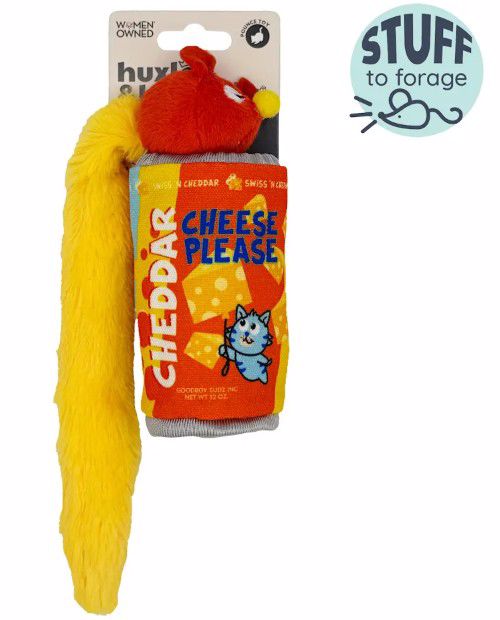 CHEDDAR CHEESE PLEASE 2 IN 1 STUFFER CATNIP 12" CAT TOY
