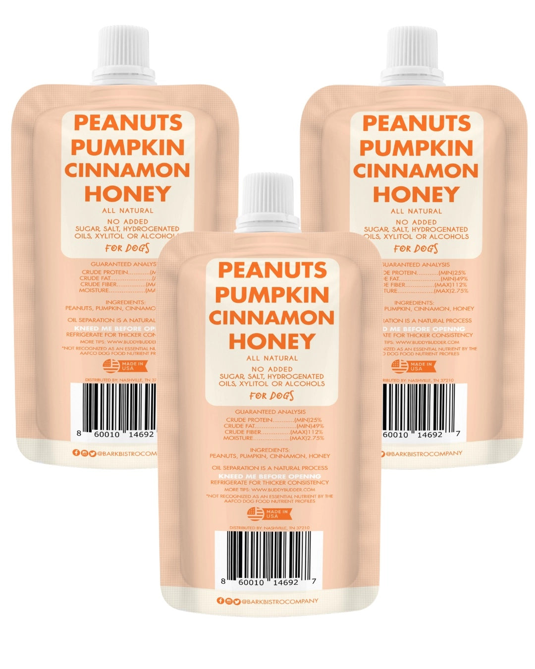 Bark Bistro Buddy Butter - Pumpkin Pup 4oz squeeze pouch