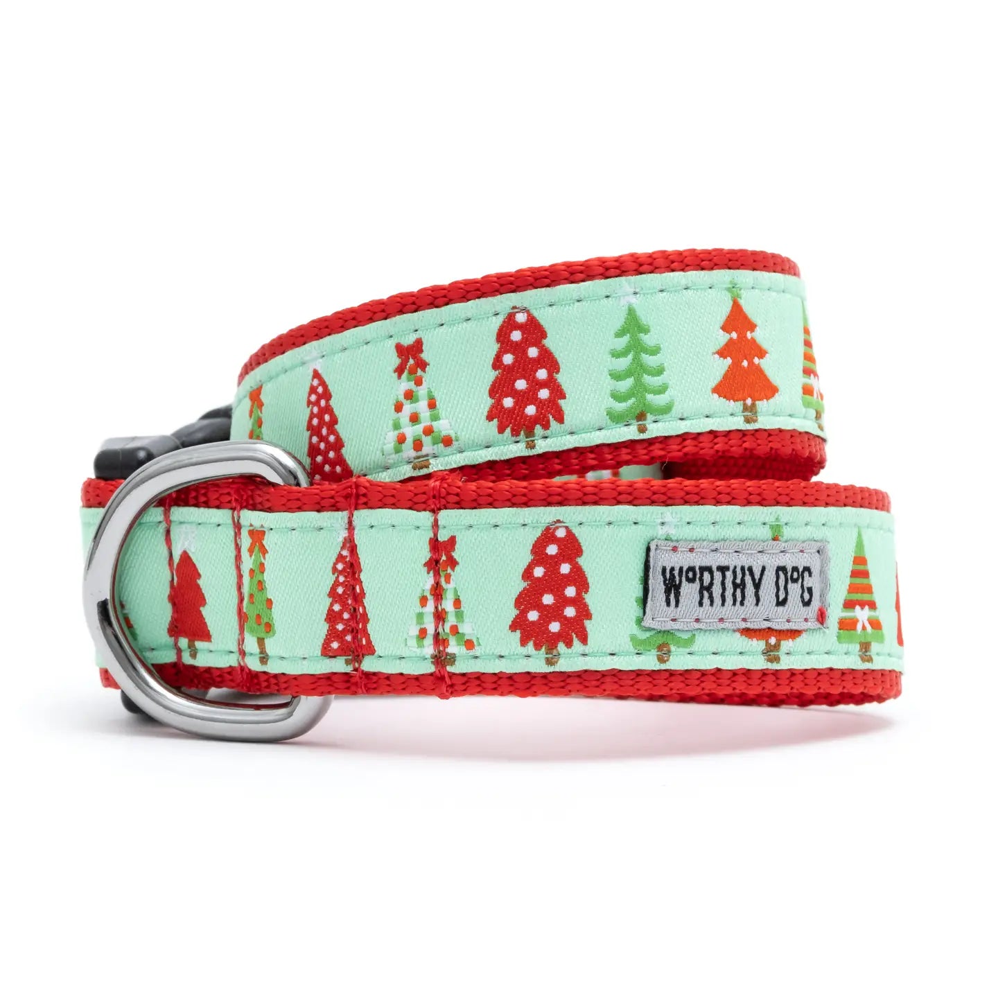 "Holiday Trees" Dog Collar by The Worthy Dog