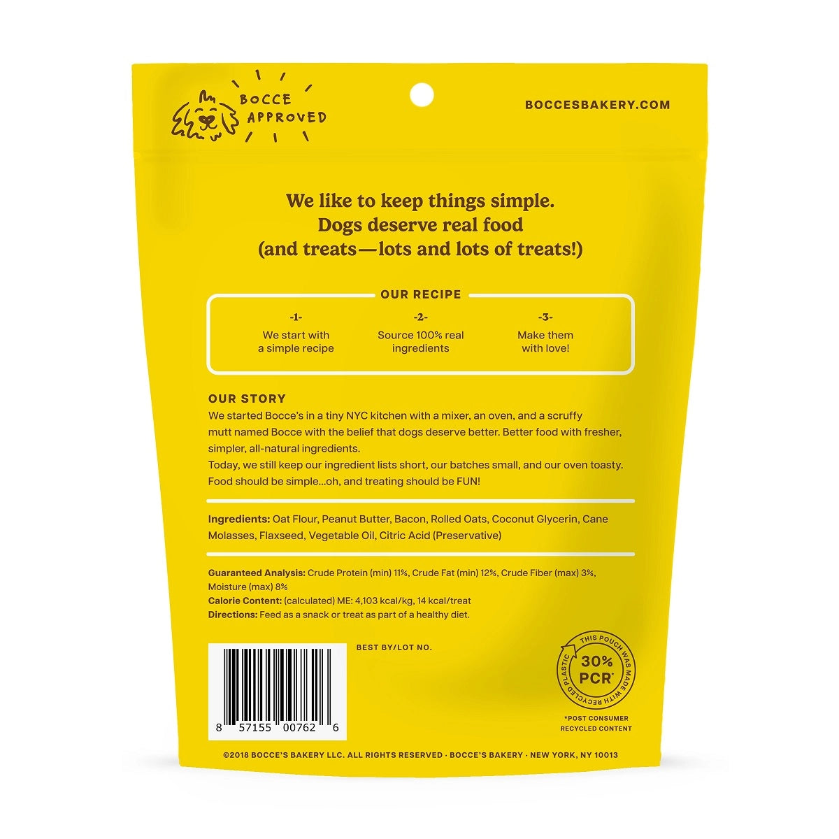 Bocce's Bakery Bac'n Nutty Soft & Chewy Dog Treats 6oz