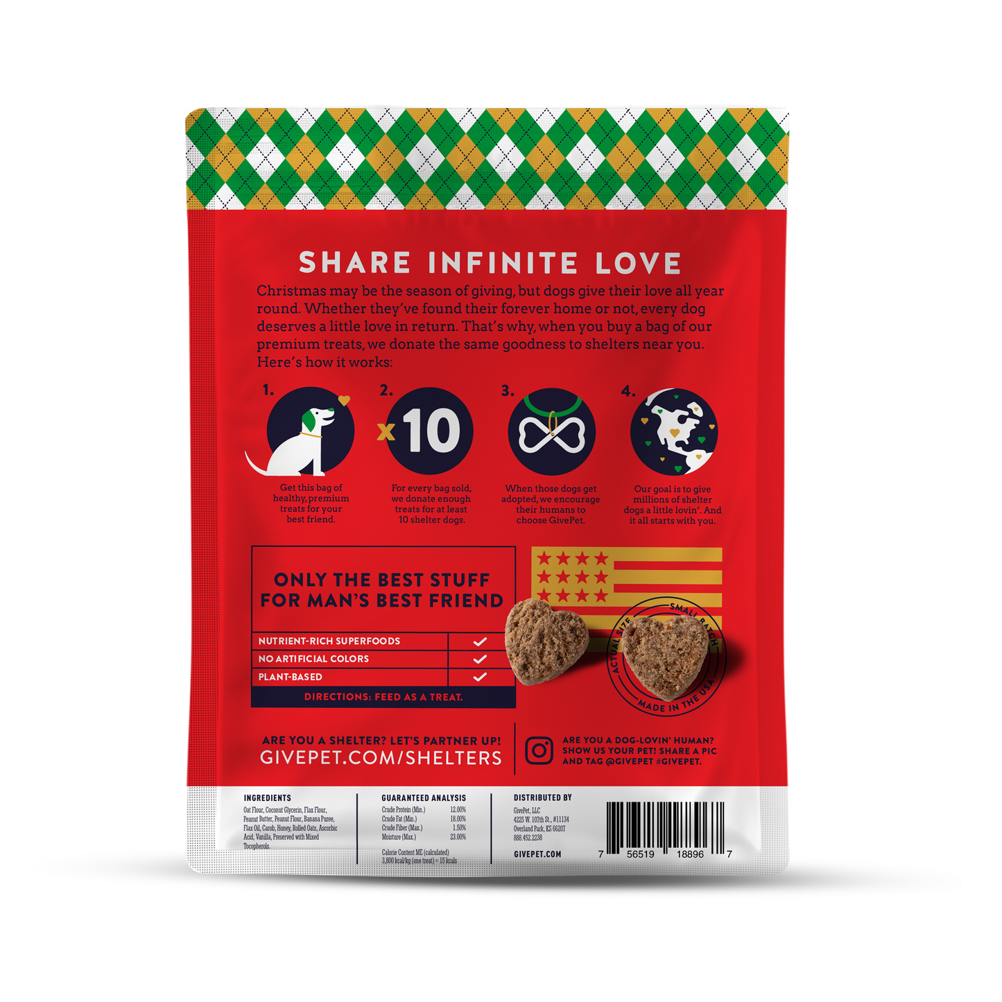 MUTTCRACKER Holiday Dog Treats (Soft Baked) 6oz