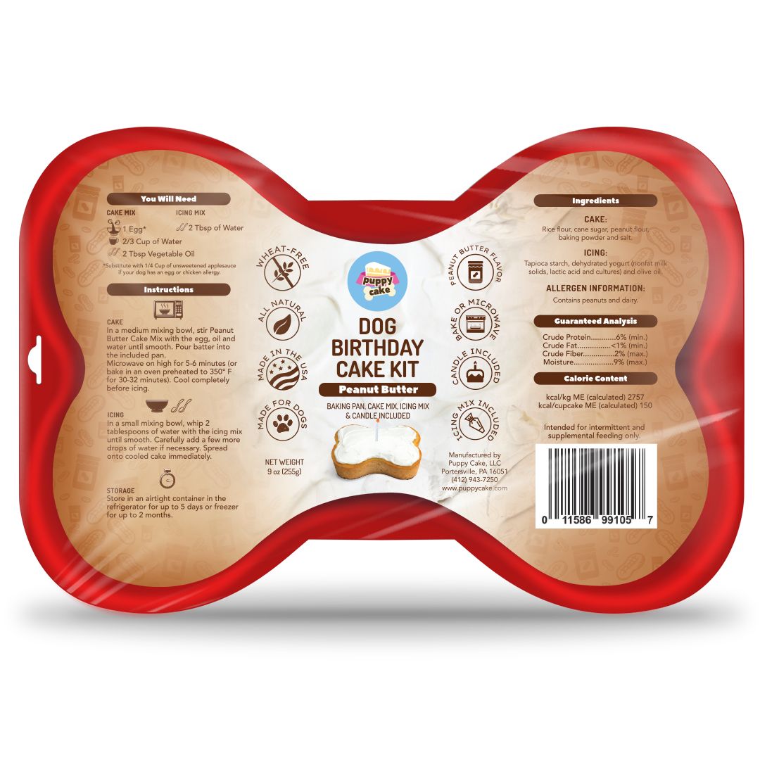 Dog Birthday Cake Kit - Peanut Butter