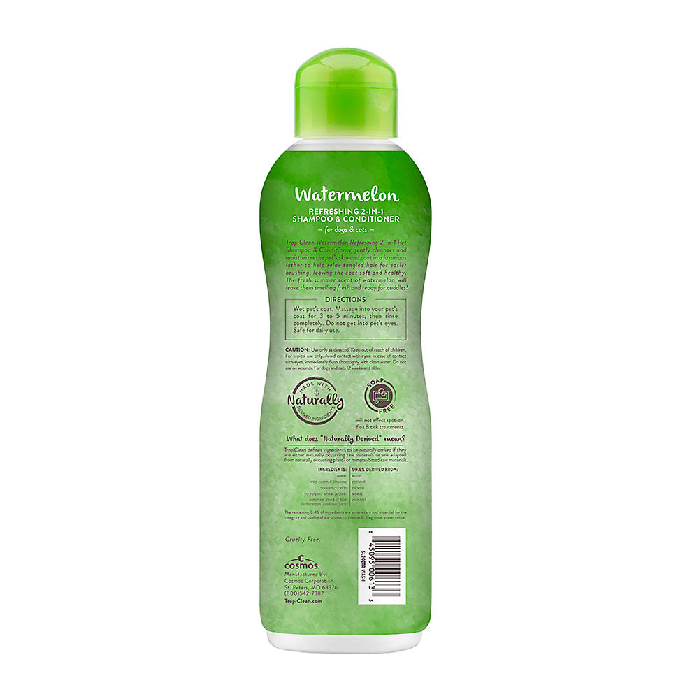 Tropiclean Refreshing 2 - in - 1 Pet Shampoo & Conditioner WATERMELON