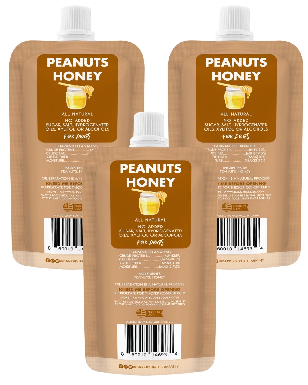 Bark Bistro Buddy Butter - Ruff Ruff Raw 4oz squeeze pouch