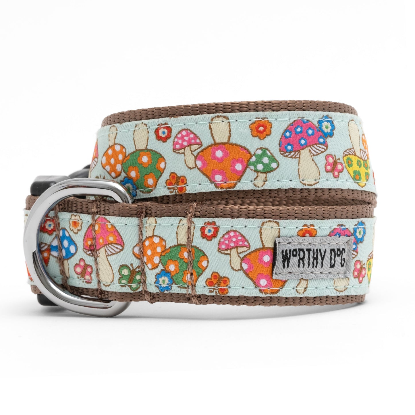 "Mushrooms" Dog Collar by The Worthy Dog