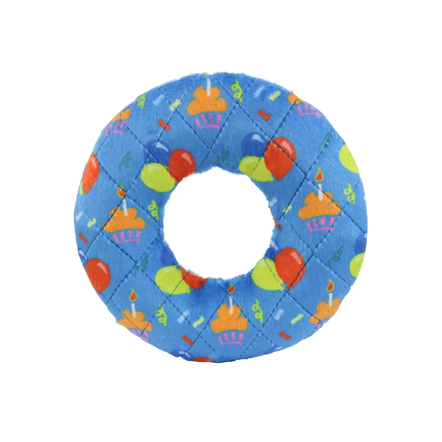 Mighty Ring-Celebration, Squeaky Dog Toy, No Stuffing (LARGE)