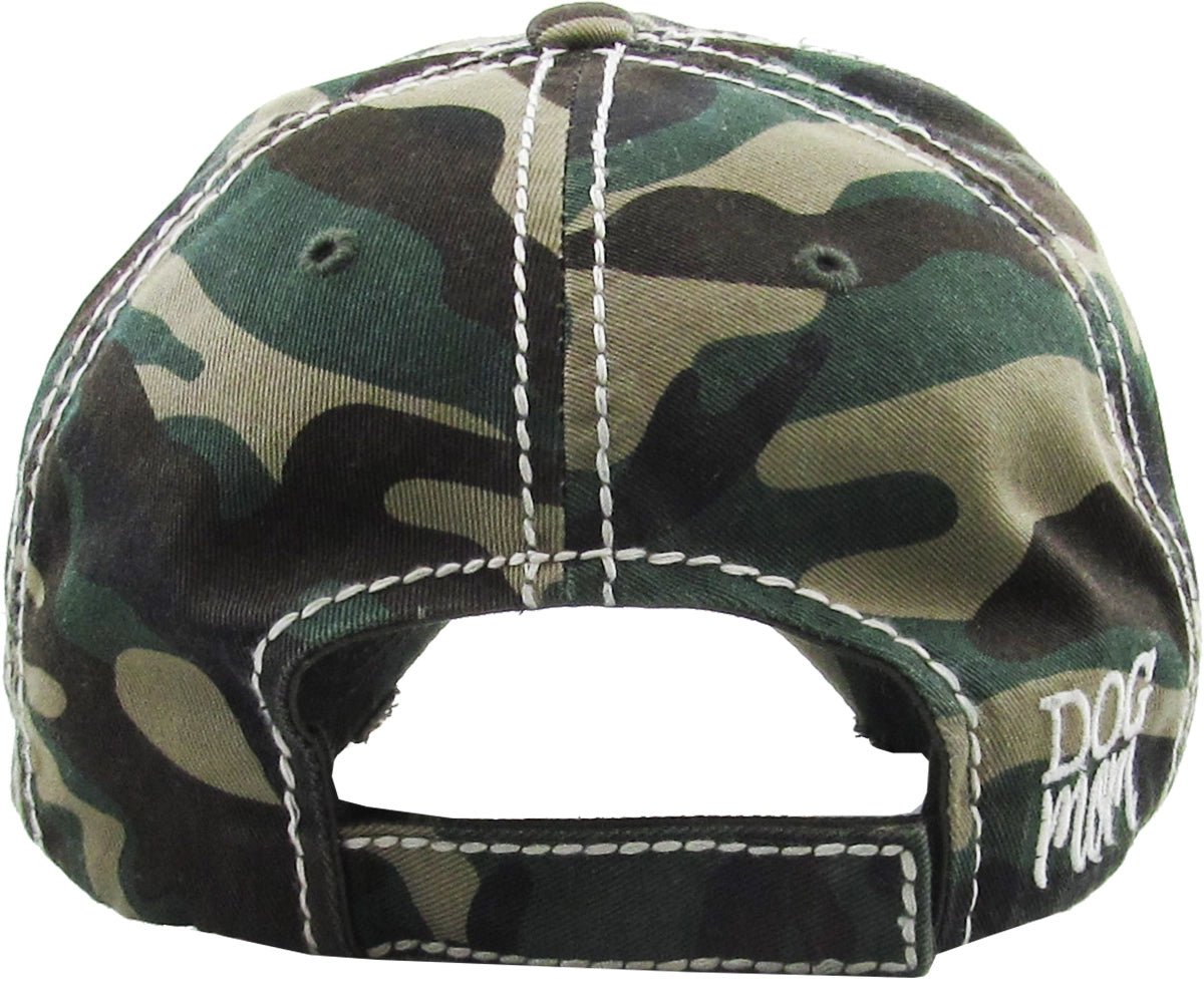 Dog Mom Washed Vintage Ballcap CAMO
