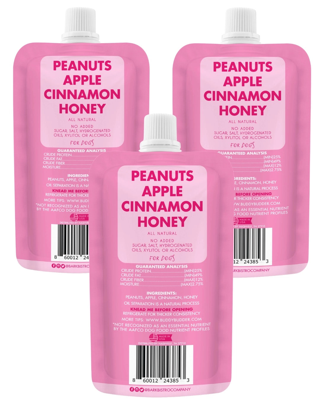 Bark Bistro Buddy Butter - Awesome Apple 4oz squeeze pouch