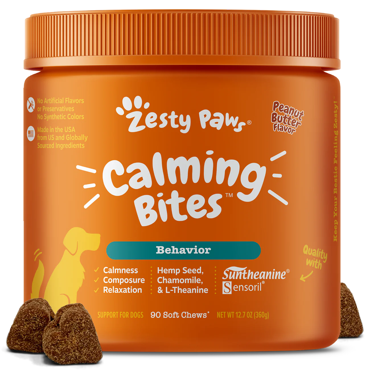 Zesty Paws Calming Bites Peanut Butter 90ct