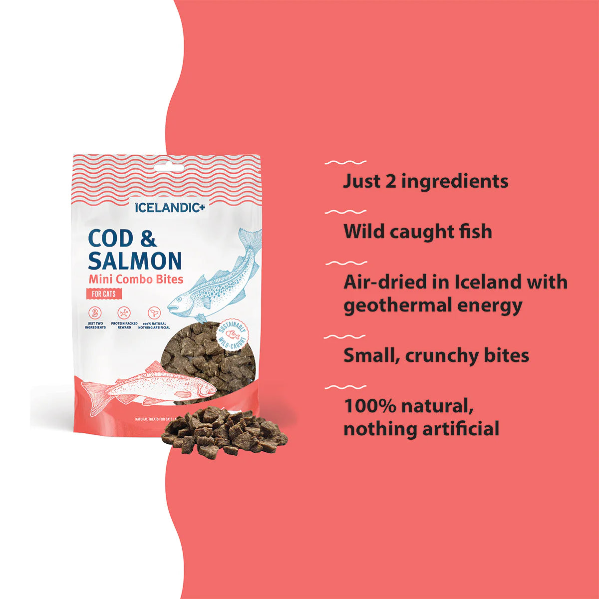 Cod & Salmon Mini Combo Bites for Cats 1.7oz