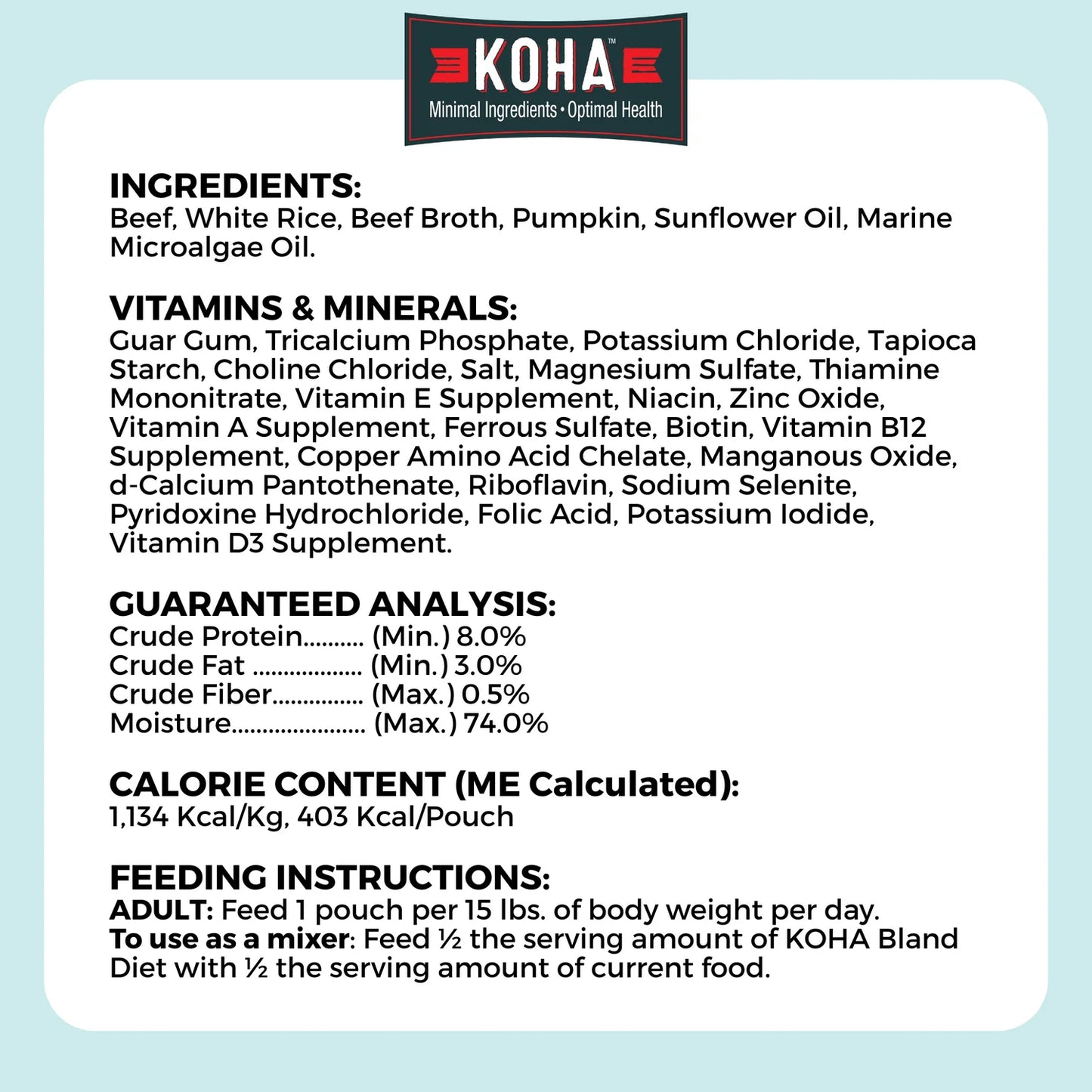 Limited Ingredient Wet Bland Diet Beef & White Rice Recipe for Dogs