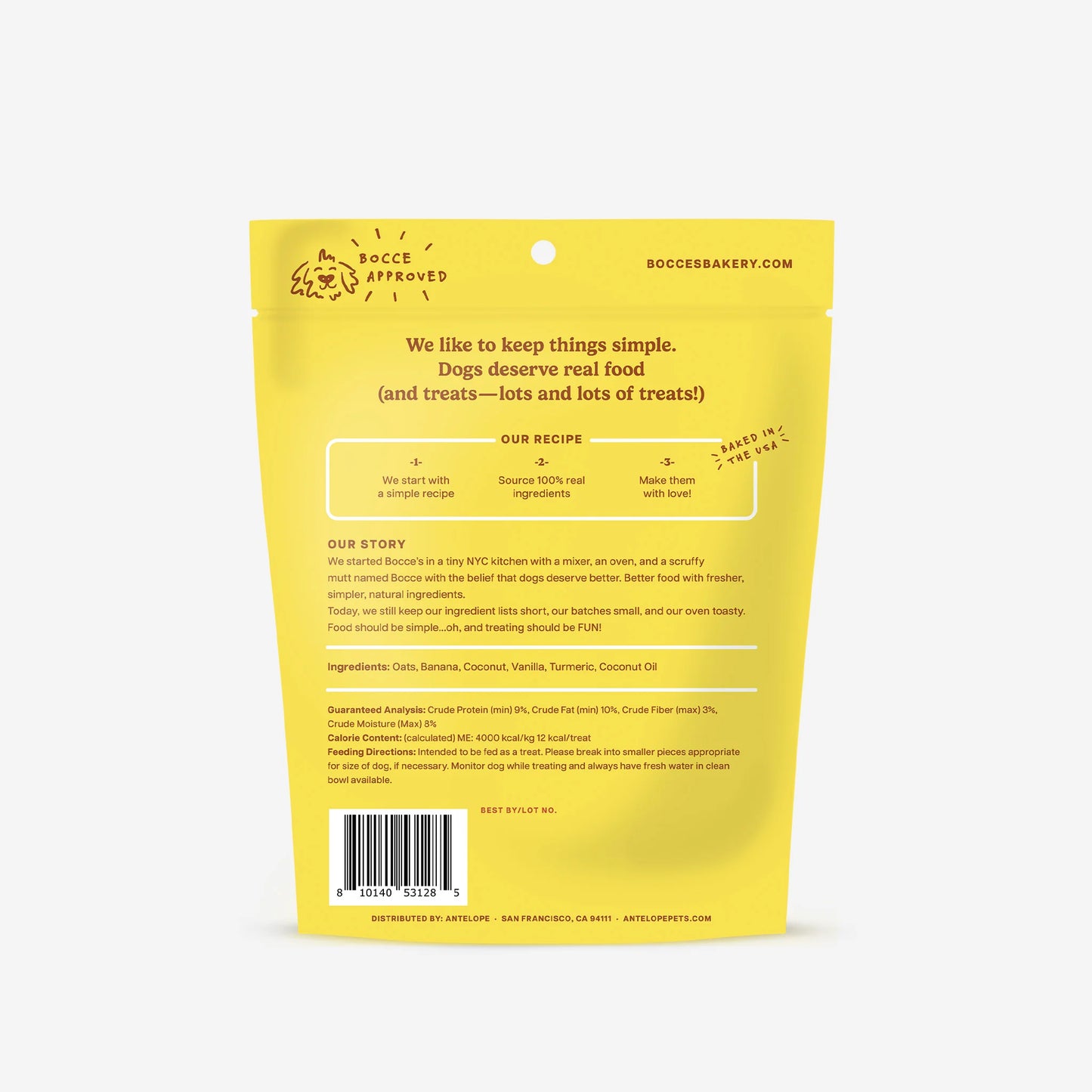 Bocce's Bakery Golden Glow Biscuits Dog Treats 6oz