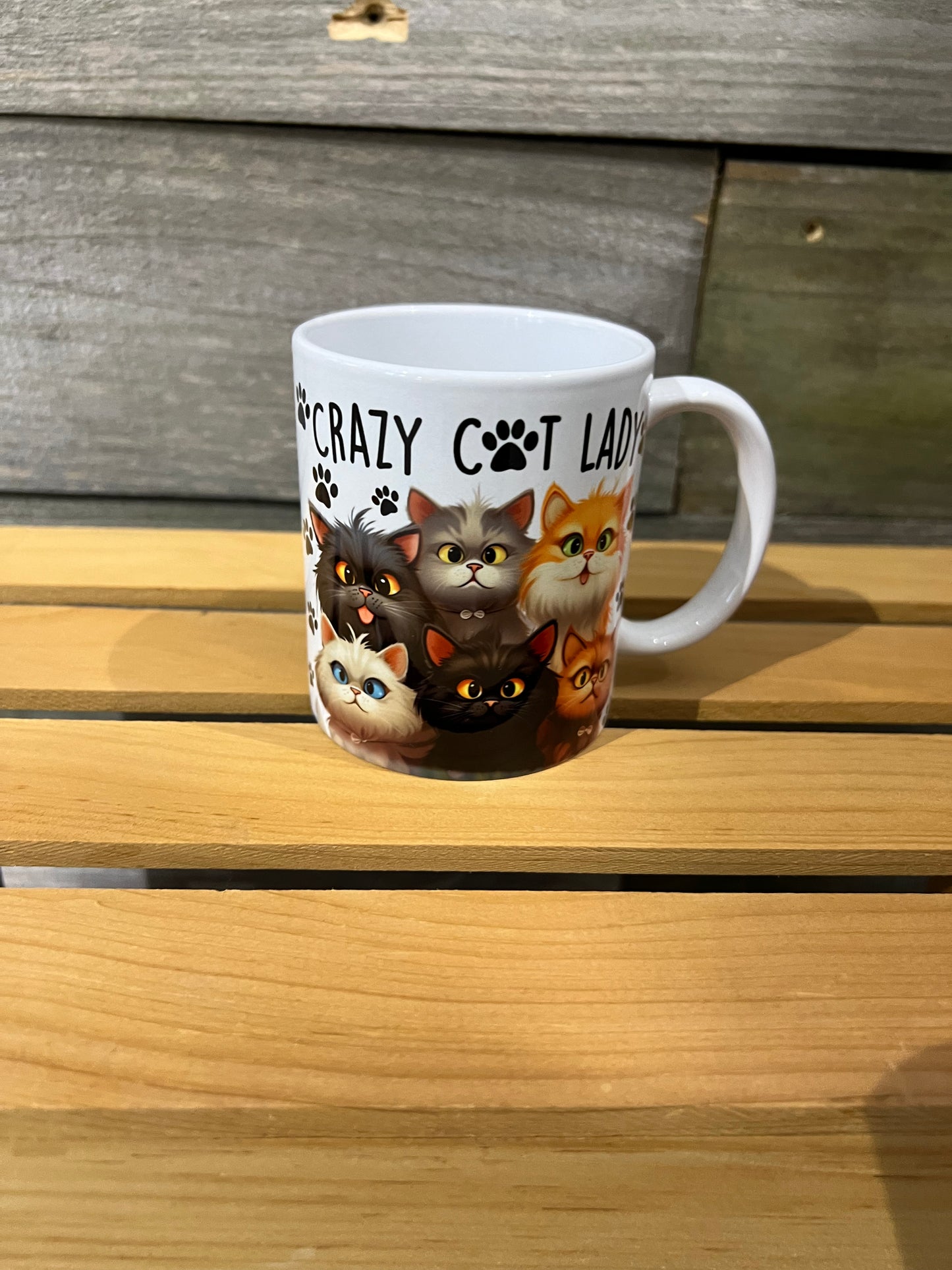 HandMade Crazy Cat Mom Mug
