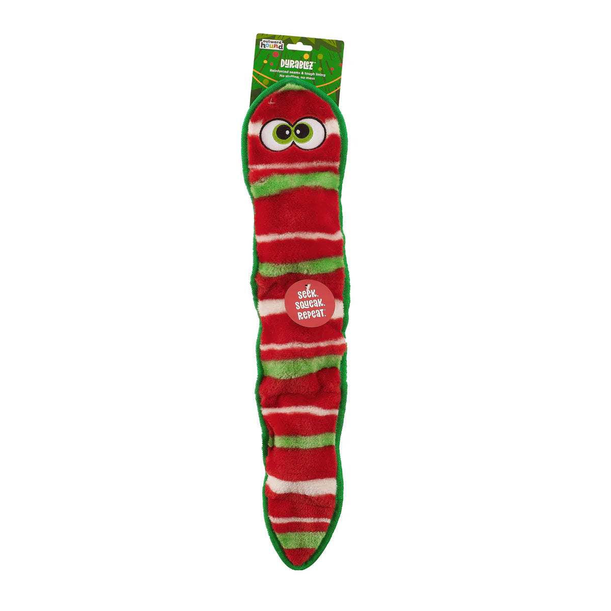 Durablez Holiday Snake Dog Toy Green SM