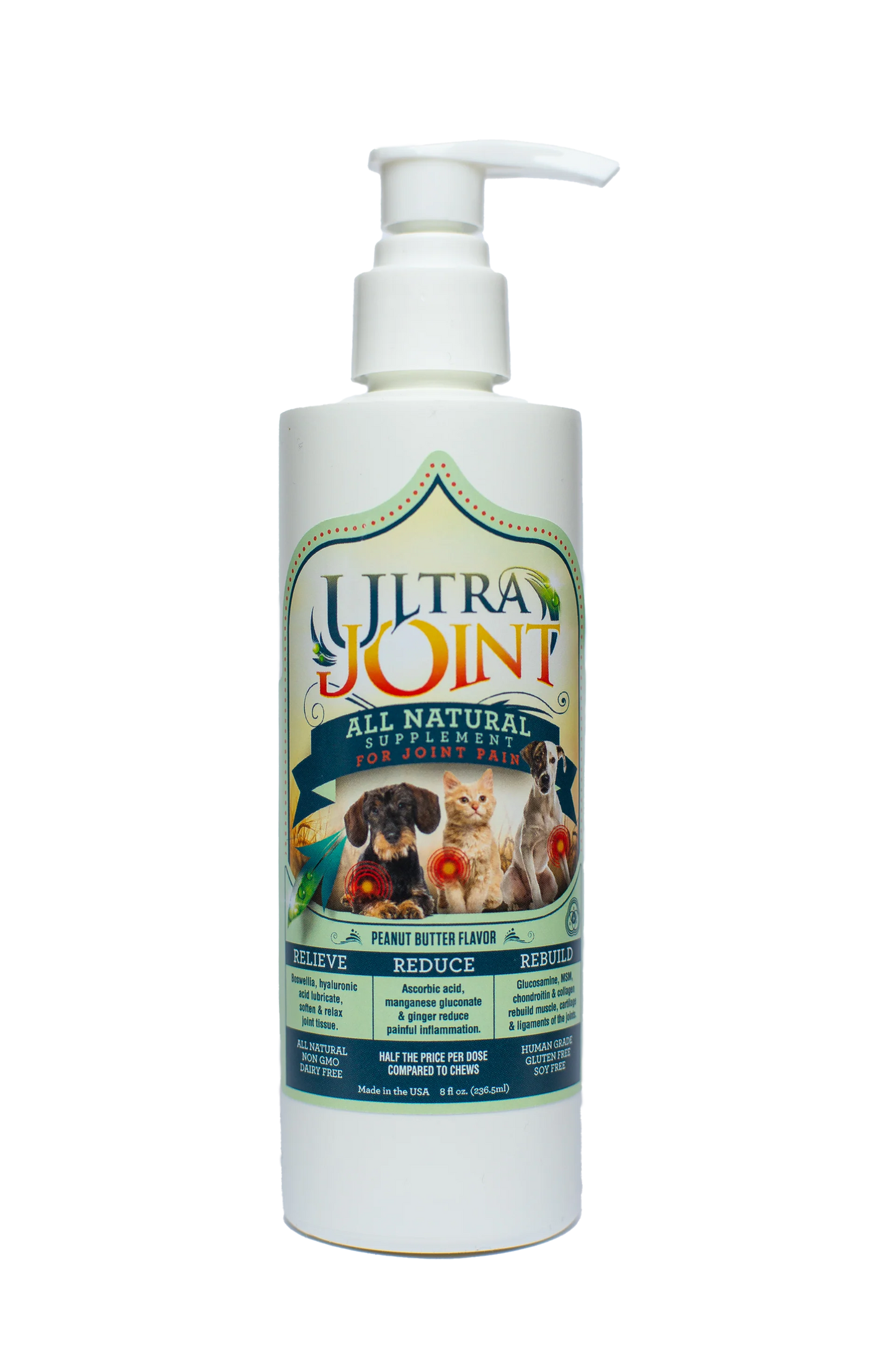Ultra Joint Supplement For Dogs And Cats 8oz (Peanut Butter Flavor)