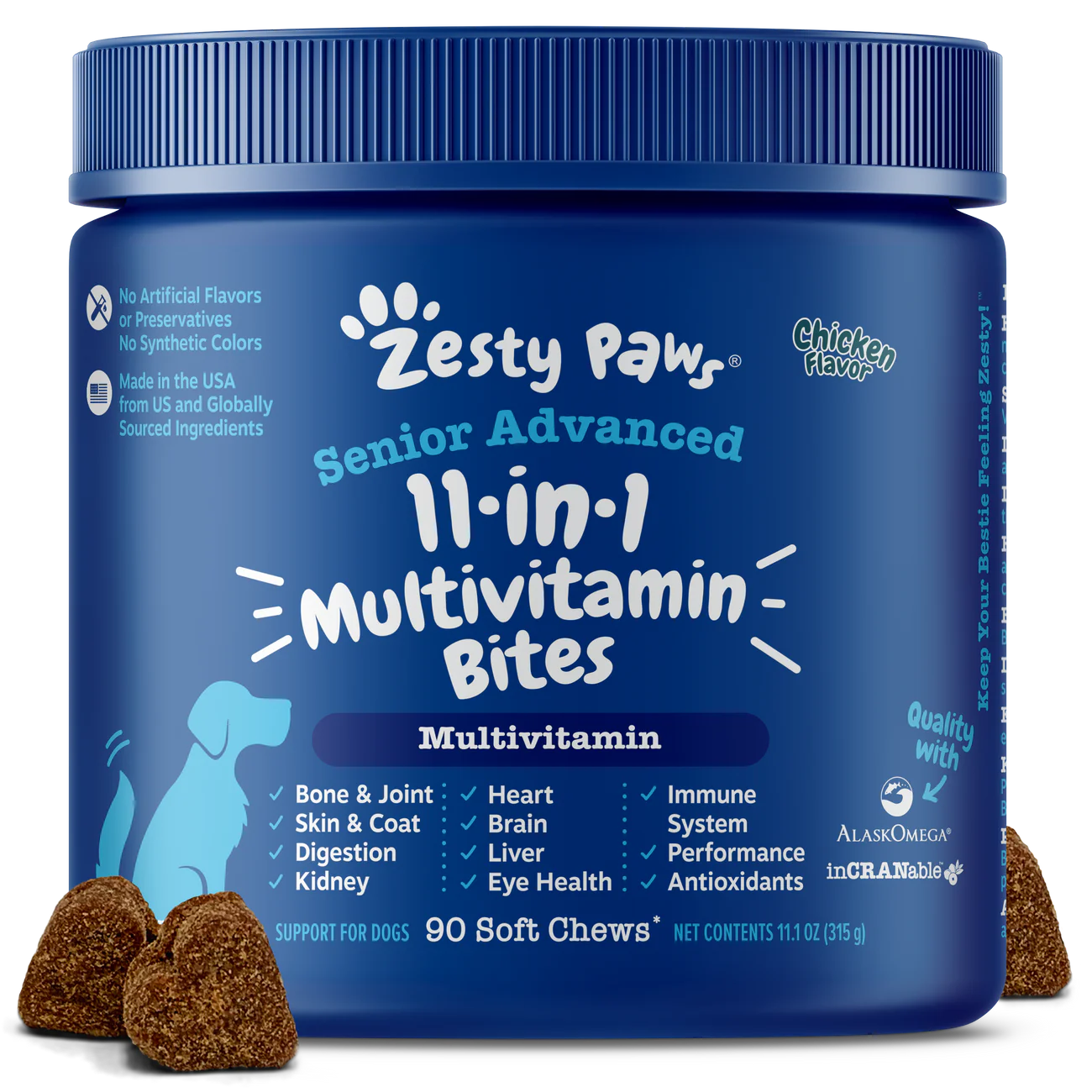 Zesty Paws SENIOR ADVANCED 11-in-1 Multivitamin Bites 90ct