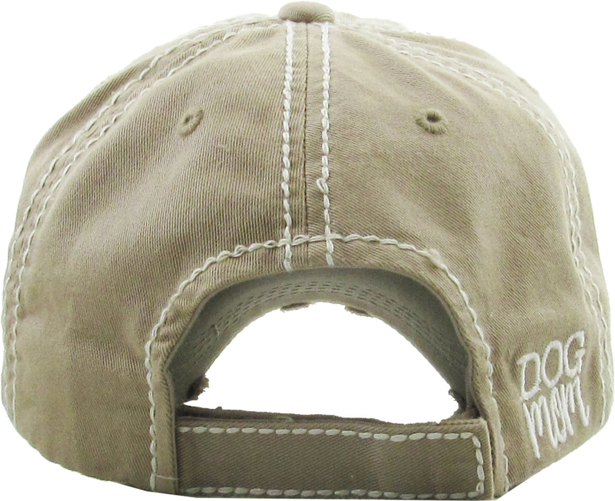 Dog Mom Washed Vintage Ballcap KHAKI