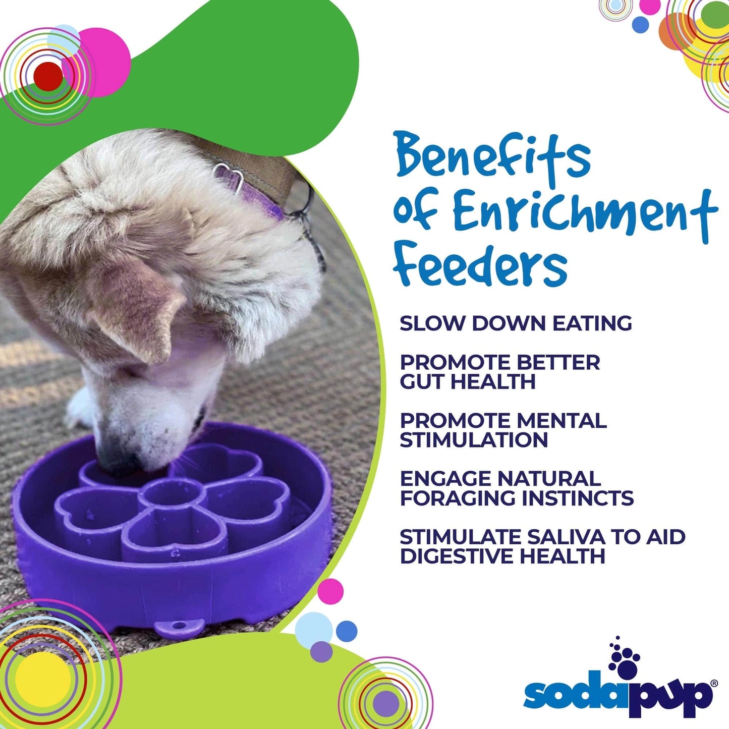 SODAPUP FLOWER DESIGN EBOWL ENRICHMENT SLOW FEEDER FOR DOGS