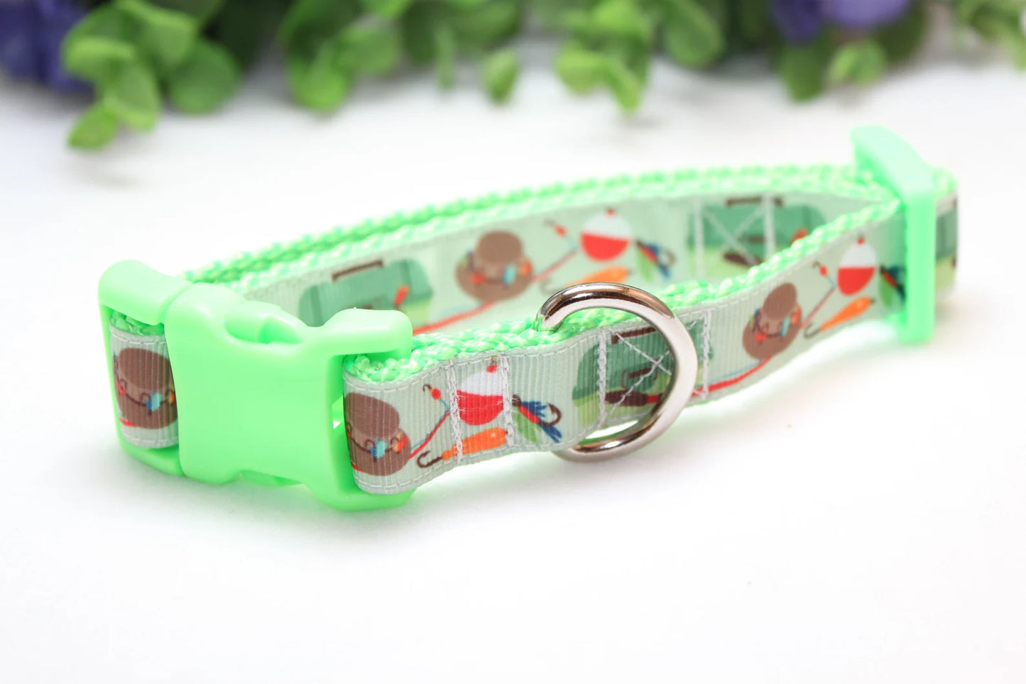 Trendies Green Fishing Dog Collar