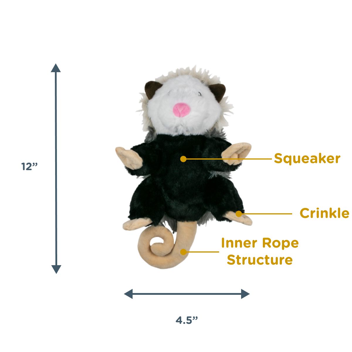 Tall Tails POSSUM ROPE BODY DOG TOY