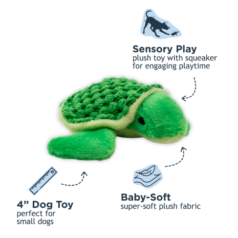 BABY TURTLE WITH SQUEAKER DOG TOY 4"