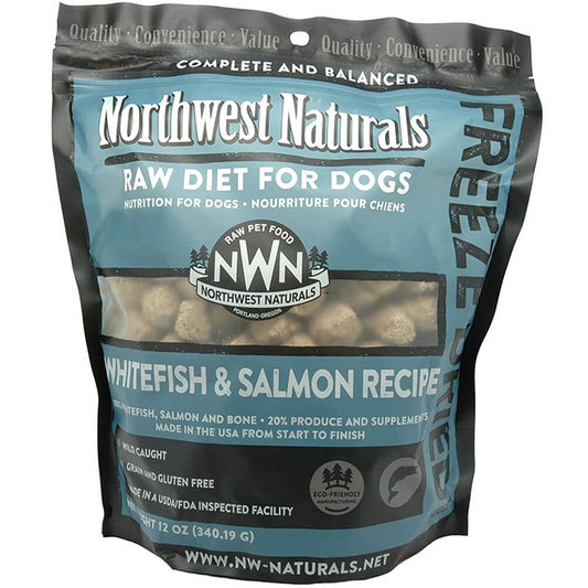 NORTHWEST NATURALS FREEZE DRIED RAW DIET DOG FOOD - Whitefish & Salmon 12oz