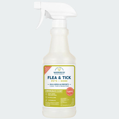 Flea & Tick Spray for Pets + Home with Natural Essential Oils 16oz