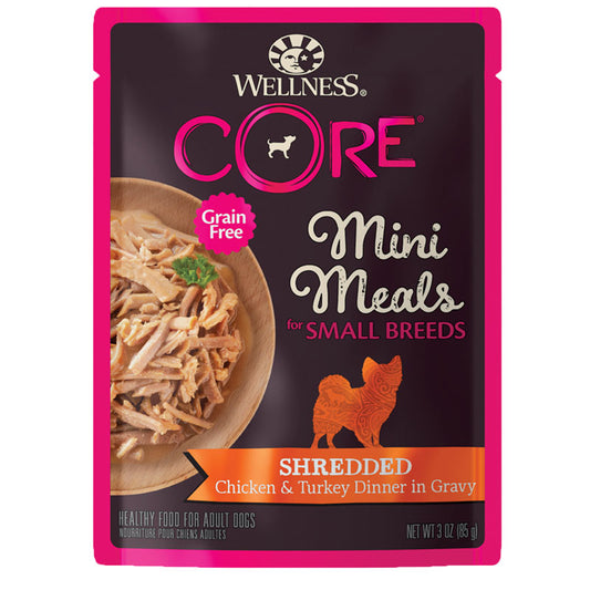 SMALL BREED MINI MEAL SHRED CHICKEN & TURKEY GF  3oz Pouch for Dogs