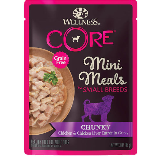 SMALL BREED MINI MEAL CHUNK CHICKEN & LIVER GF  3oz Pouch for Dogs