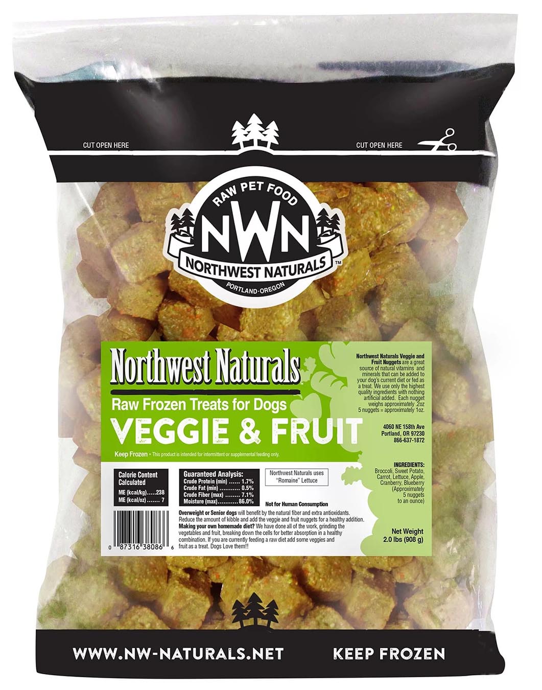 NORTHWEST  FRUIT & VEG FROZEN DOG NUGGETS 2lb
