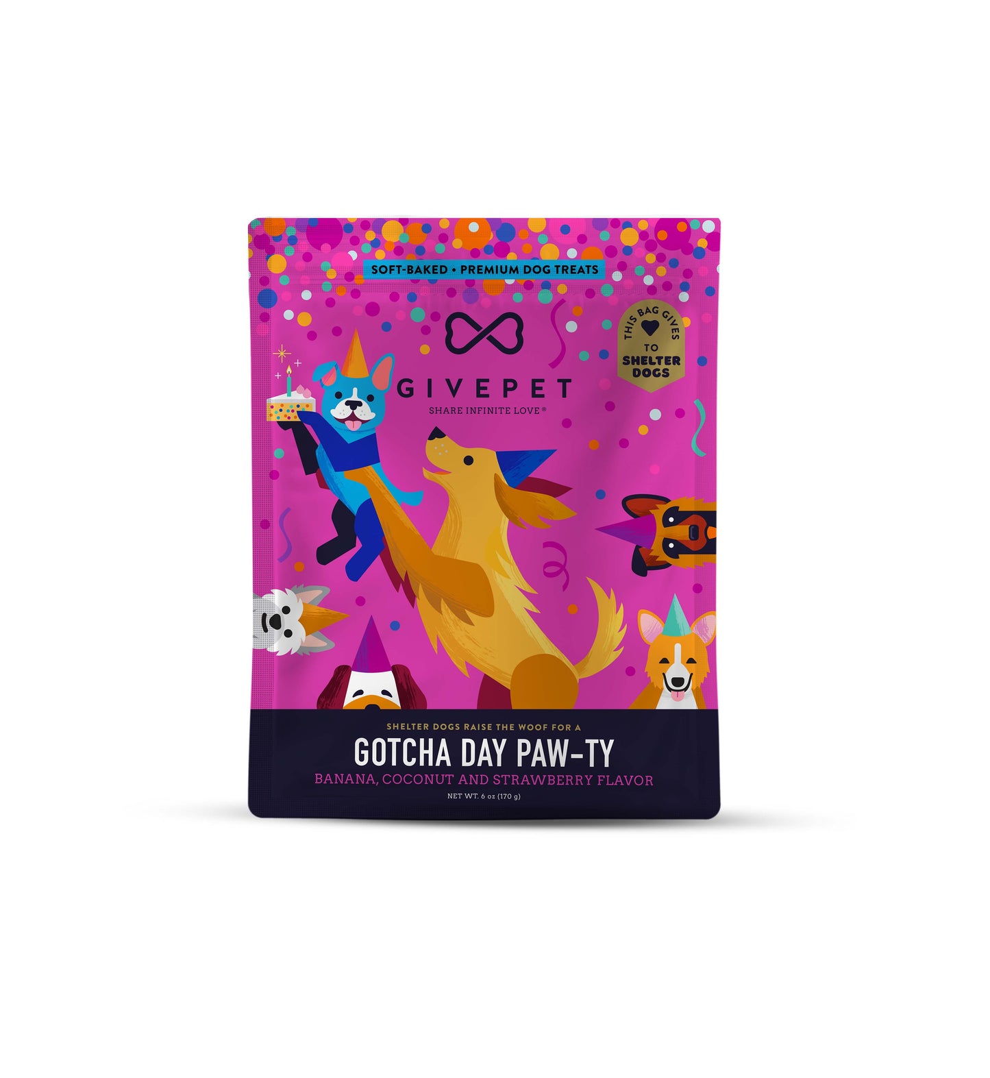 GOTCHA DAY PAWTY SOFT BAKED DOG TREAT 6oz