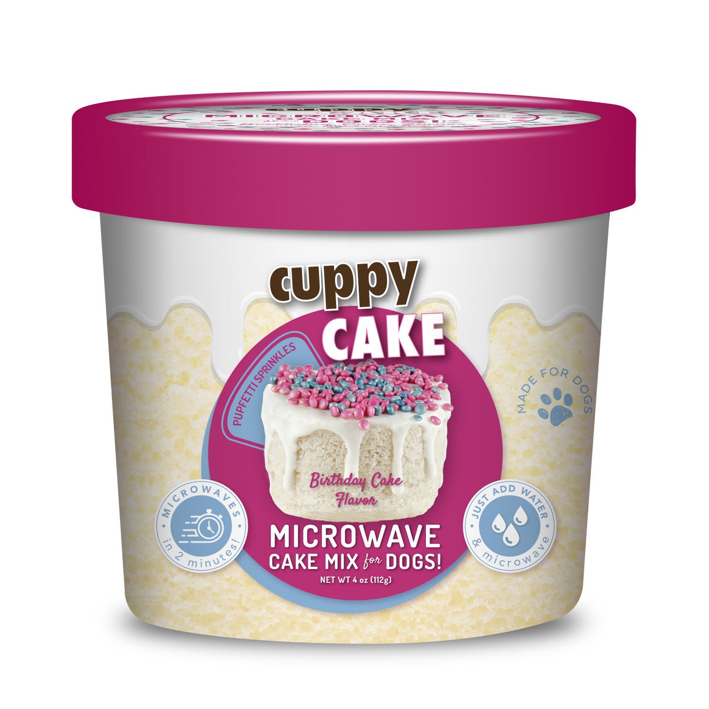 Cuppy Cake - Microwave Cake in A Cup for Dogs - Birthday Cake w Sprinkles