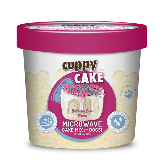 Cuppy Cake - Microwave Cake in A Cup for Dogs - Birthday Cake w Sprinkles