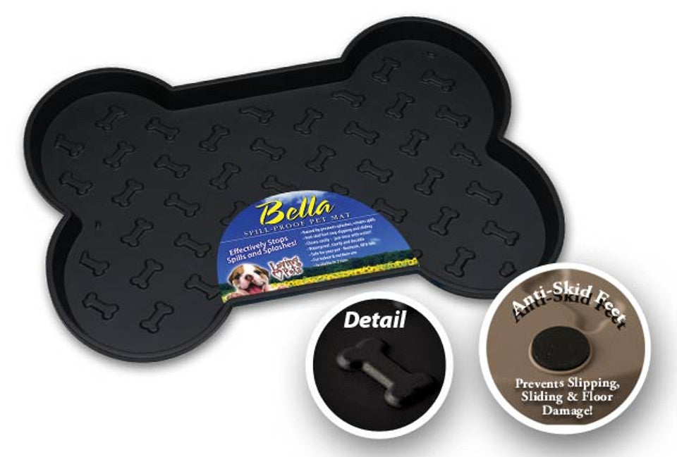 Spill Proof Bone Shaped Mat BLACK