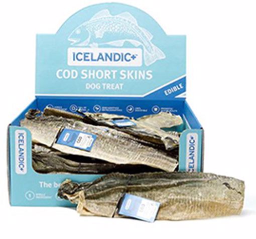 ICELANDIC DOG TREAT SHORT COD SKIN STRIPS