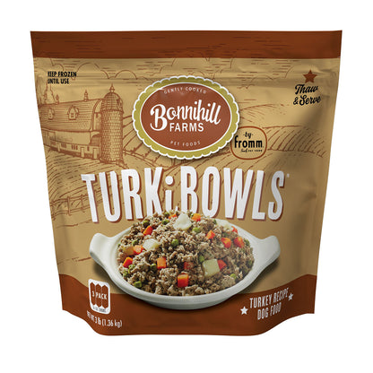 BONNIHILL FARMS TURKIBOWLS   FROZEN GENTLY COOKED (3pk of 16oz Chubs)