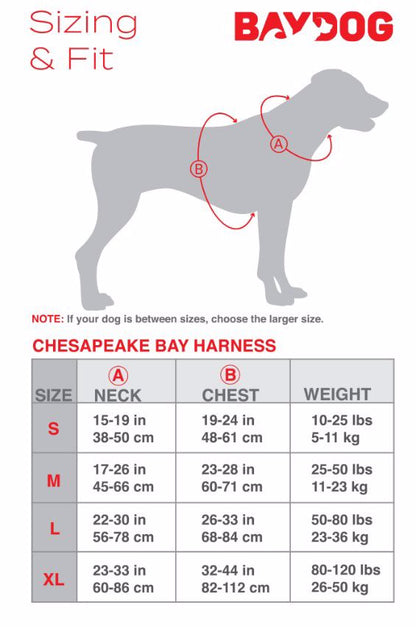 BAYDOG CHESAPEAKE DOG HARNESS (Sizes and Colors Can Be Special Ordered)