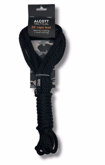 ALCOTT 20 FT DOG BLACK TACTICAL LONG LINE ROPE LEAD