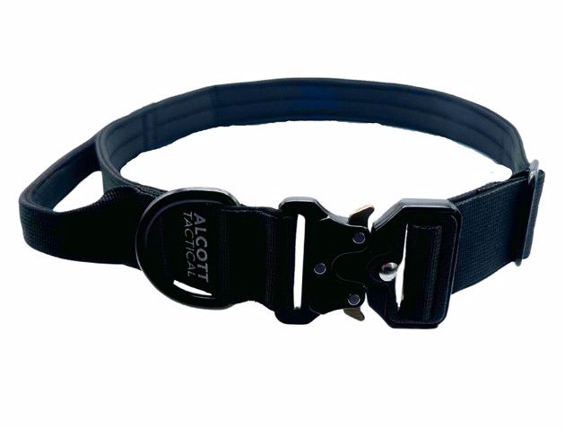 ALCOTT SOLID BLACK TACTICAL DOG COLLAR