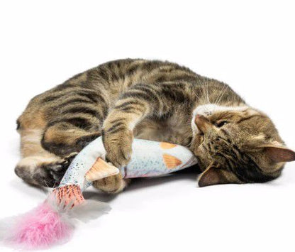 RAINBOW TROUT KICKER CATNIP PLUSH CRINKLE CAT TOY