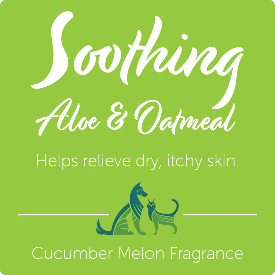 Soothing Aloe & Oatmeal Cucumber & Melon Dog & Cat Shampoo 16oz