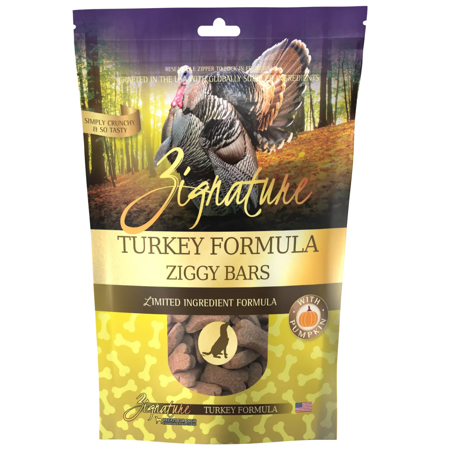 ZIGNATURE ZIGGY BARS TURKEY FORMULA BISCUIT TREATS FOR DOGS