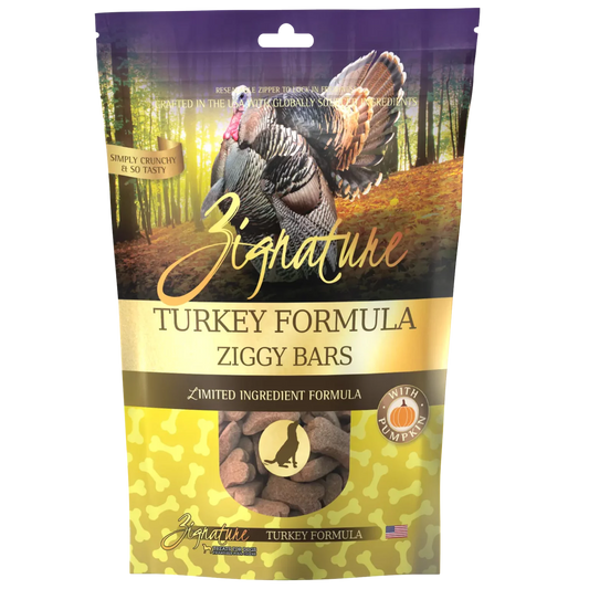 ZIGNATURE ZIGGY BARS TURKEY FORMULA BISCUIT TREATS FOR DOGS