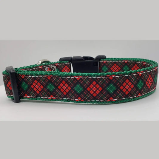 Holiday Plaid Dog Collar 1"