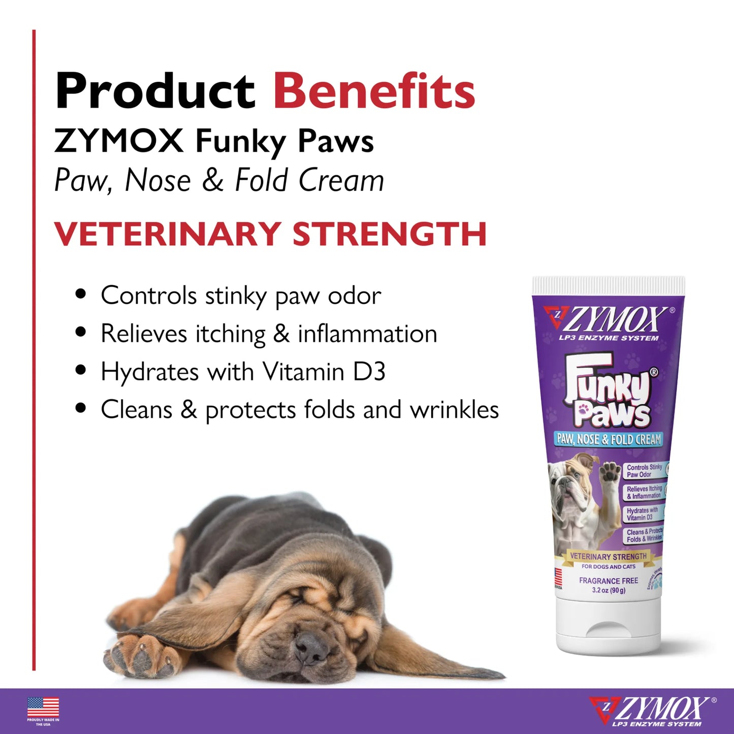 Funky Paws - Paw , Nose, and Fold Cream  3.2 oz Tube for Cats & Dogs