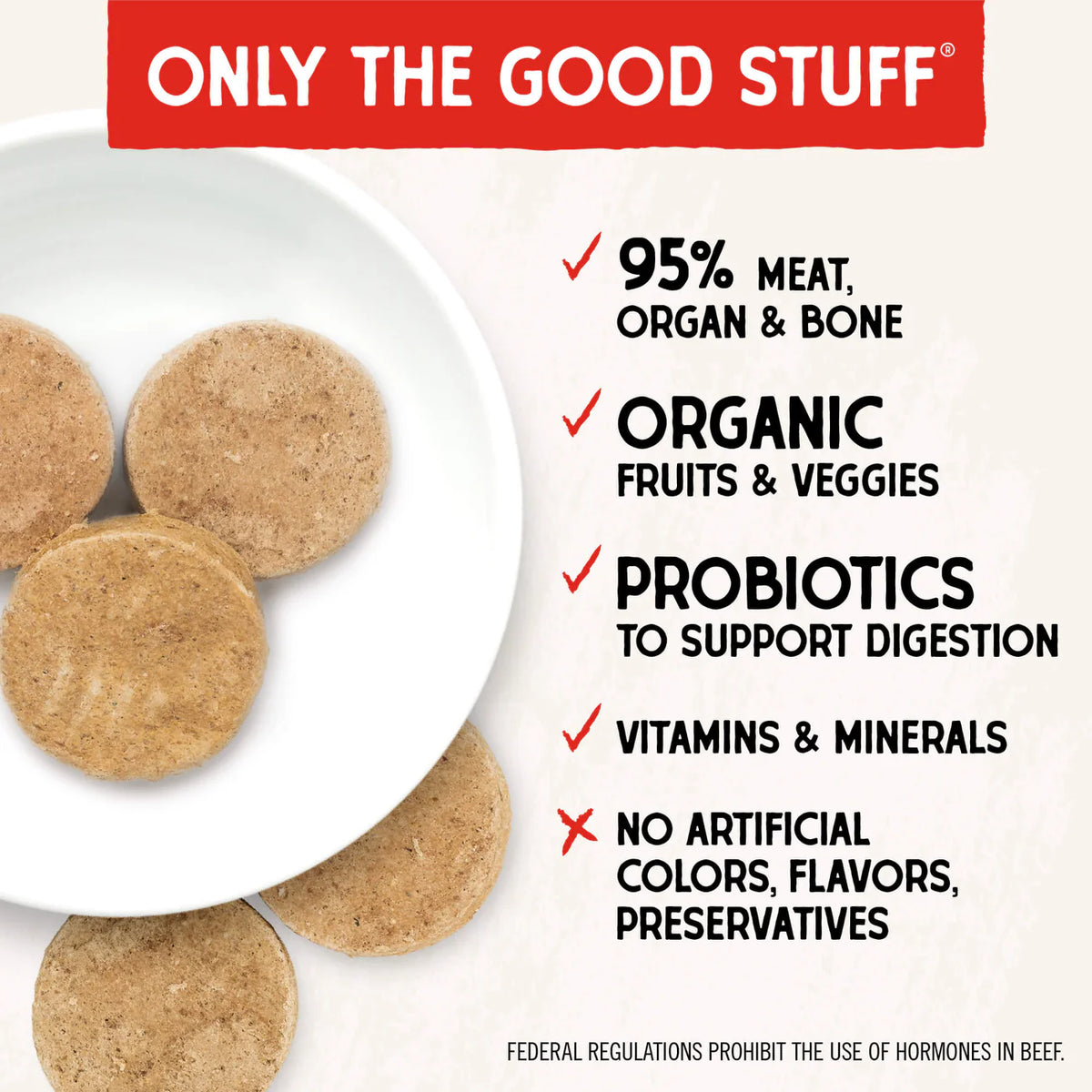 BEEF FREEZE DRIED RAW PATTIES GF - (Special Order)